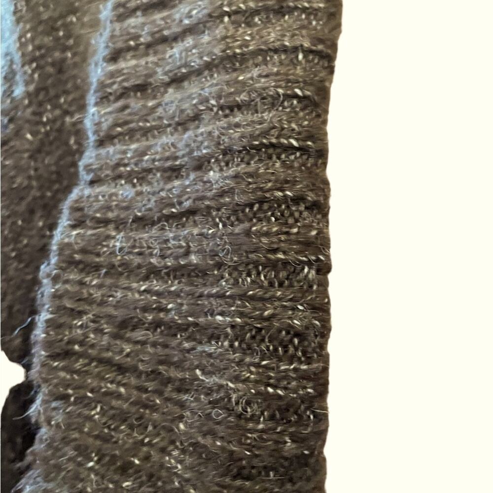Alberto Makali Cardigan Womens M Brown Wool Boho Knit Sweater Collar Tie Front - Picture 6 of 11